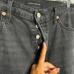 Lucky Brand High Rise Drew Mom Jean Washed Black Ripped Knee Size 12/31 Photo 8