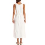 La Ligne Andie Belted White Sleeveless Scoop Neck Cotton Midi Dress Size XL Photo 1