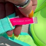 Victoria's Secret Victoria’s Secret 34D Teal Daisy Cutout Bandeau Bikini Top Halter tie Neon Green Photo 3