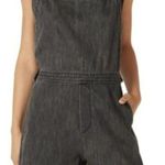 Rag and Bone Black Denim Shortalls Romper, Size L Photo 0