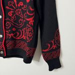 Pendleton  Vintage Wool Cardigan Size Medium Black Red Christmas Made in USA Photo 3