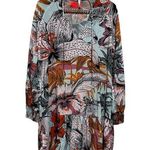 Maaji  VNECK TROPICAL FLORAL HARMONY DRESS COVERUP SMOCKED CUFFS S Photo 0