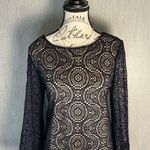 Emma & Michele  Navy Lace Long Sleeve Dress Size Medium Photo 0
