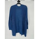 Talbots Woman Sweater Plus 2X Coastal Blue Open Front 100% Linen Cardigan Beach Photo 3