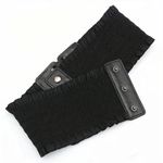 Elegant Lace Up Wide Belt Black Ruffles Bowknot Elastic Waistband Faux Leather Photo 7