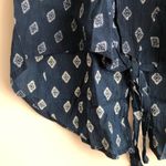 AQUA  Boho Cropped High Low Floral Rayon Sleeveless Blue Top Women’s Size S Photo 5