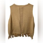 BCBGeneration  Tan Fringe V-Neck Sweater Vest NWT Photo 1