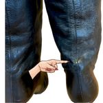 Anne Klein VINTAGE 1980'S BLACK LEATHER HEELED CALF HIGH BOOTS (6) Photo 10