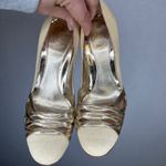 Sergio Rossi Gold Metallic Textured Stiletto Heels Pumps Made in Italy 38.5 Photo 1