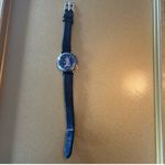 Disney Vintage SII  Mickey Mouse Watch, Black Leather Band & Blue Face MC0179 Photo 1