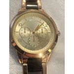 Gold Tone and Black Bracelet Women's Fashion Watch‎ Stainless Steel Back Photo 5