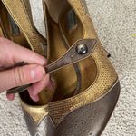 Prada Authentic vintage  sequin leather peep toe mary Jane heels gold Photo 3