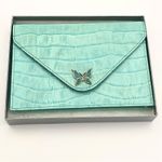 Karen Callan Designs Italian calfskin Envelope Clutch Blue Photo 2
