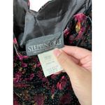 Steppin' Out Vintage Velvet Dress Floral Party Cocktail Black Pink Size 7 Photo 4