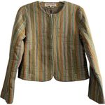 Free People NWT  Zandi Quilted Kantha Striped Olive Green Jacket Neutral Combo XS Photo 4
