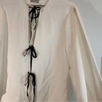 Rachel Comey black white front ribbon bow tie academia preppy minimalist top Photo 10