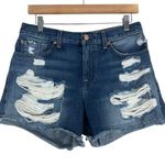7 For All Mankind  Shorts Womens 29 Blue Cotton Distressed Frayed Hem Casual Photo 0