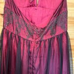 Adrianna Papell Boutique gothic Wine red Beaded Overlay Halter Dress women’s 10 Photo 5