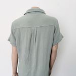Three Dots [] Sage Green Cotton Gauze Waffle Oversized Shift Dress Size Large L Photo 4