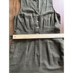 Who What Wear  Women's M Linen Blend Dark Green Sleeveless V Neck Jumpsuit Photo 3