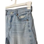 American Eagle  Denim Highest Rise Baggy Shorts Distressed Rips Raw‎ Hem Size 4 Photo 3