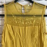 Bleuh Ciel  Yellow Embroidered Sheer Panel Top | Size: Small Photo 1
