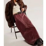 Free People NWT City Slicker Vegan Maxi Skirt / Red Jasper - 2 ($128) Photo 6