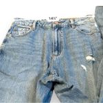 Garage  Denim Droite 90s Straight‎ Leg Light Wash Distressed Raw Hem Jeans Sz 27 Photo 8