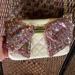 Betsey Johnson  Big Pink Sequin Bow Purse Photo 1