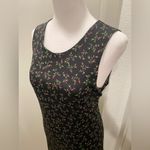 VTG 90s VOLTAGE Black & Pink Mini Floral Print Sleeveless Shift Dress Photo 3