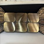 Black and Gold Wide Belt with Snakeskin Detail Photo 2