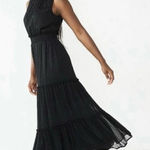 Draper James  RSVP women's XL sleeves tiered smocked maxi dress black metallic Photo 0