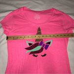 Unicorn Shirt Size Juniors L Pink Short Sleeve Tee Barbie Whimsical Fantasy Photo 3
