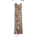 House Of CB NEW NWT  Adrienne Satin Strapless Corset Maxi Gown In Champagne Photo 3