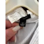 Ann Taylor sleeveless pinstripe wrap side tie blouse Sz 12 Cotton Blend Stretch Photo 7