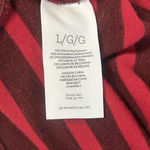 CAbi  Sweet Talk Tee Women’s Size L Garnet Red Stripe Short Sleeve Shirt Peplum Photo 12