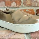 Vince Warren Tan Satin Platform Slip On Sneakers Photo 0