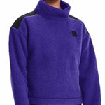 Under Armour Women's UA Sherpa Fleece Mock Neck Jacket Pullover Blue / Black Size XL NWOT Photo 0