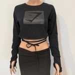 Gymshark large blackout black Friday wrap waist tie crop top TLS1 2733 Photo 6