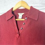 Vintage Bass Red Long Sleeve Collared Sweater Top Size Small Photo 2
