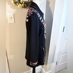 PARSLEY & SAGE Mixed Media Multi Color Art To Wear Long Jacket Size Small💚 Black Photo 4