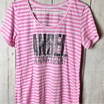 Victoria's Secret  Women's Striped Crewneck Graphic Logo Short Sleeve Sleepwear Photo 6