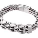12mm Stainless Steel Men Curb Chain Bracelet (Silver) Photo 0