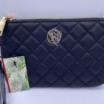 Badgley Mischka vegan leather quilted black wristlet clutch Photo 5