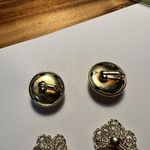 Lot of 2 Both Signed Gold Tone Clip On Non Pierced Earrings Photo 4