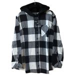 Torrid Size 1: Cotton Flannel Hoodie Button Up Long Sleeve Shirt Photo 1