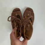 Chloé Chloe Brown Suede Wedge Gladiator Sandals Size 37 1/2 Photo 4