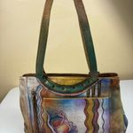Anuschka  Hand Painted Leather Shoulder Bag Butterfly Floral Art Purse Photo 14