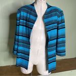 Ming Wang  Textured Knit Cardigan Blazer Size L‎ Open Front 3/4 Sleeve Photo 1