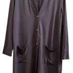 Soft & Cozy Loungewear V Neck Pocket Button Closure Robe Size Medium Gray Taupe Photo 0